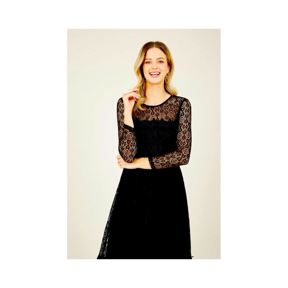 Woman Black Lace Dress Size S